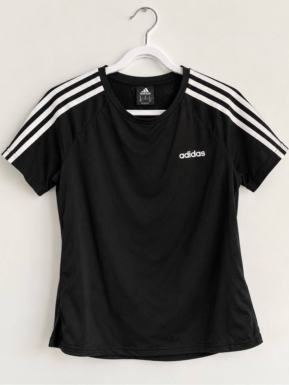 Adidas Climalite Black 3-Stripes Athletic Top – Size S